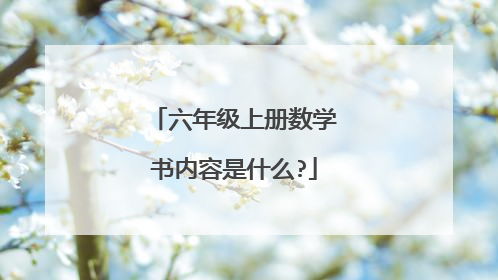 六年级上册数学书内容是什么?