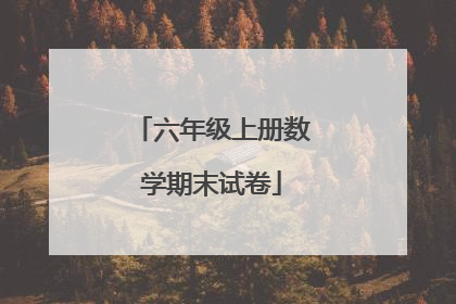 六年级上册数学期末试卷