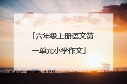 六年级上册语文第一单元小学作文