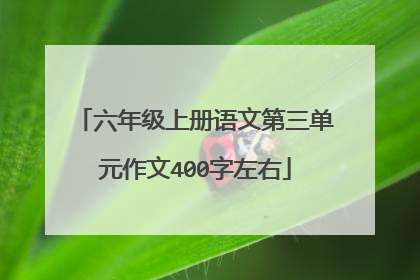 六年级上册语文第三单元作文400字左右
