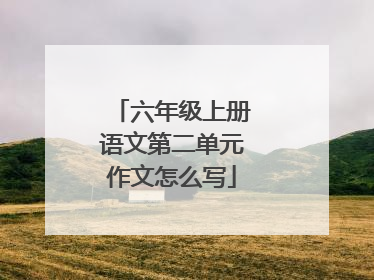 六年级上册语文第二单元作文怎么写