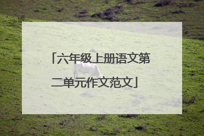 六年级上册语文第二单元作文范文