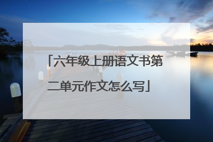 六年级上册语文书第二单元作文怎么写