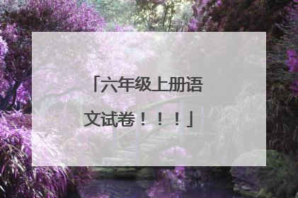 六年级上册语文试卷!!!
