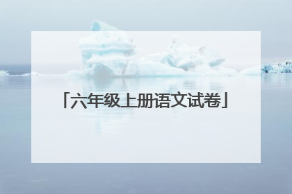 六年级上册语文试卷