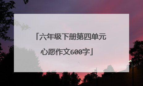 六年级下册第四单元心愿作文600字