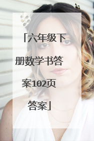 六年级下册数学书答案102页答案