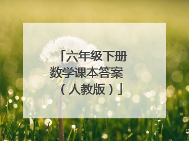 六年级下册数学课本答案（人教版）