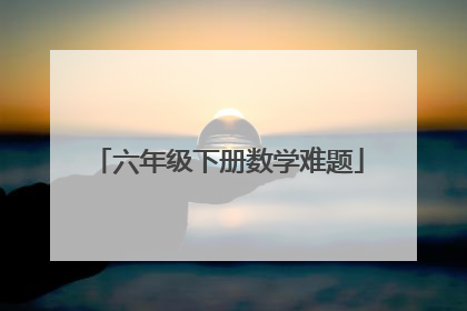 六年级下册数学难题