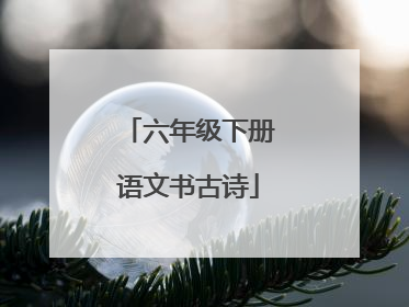 六年级下册语文书古诗