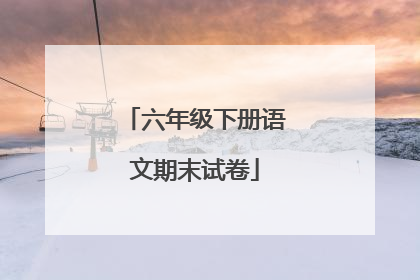 六年级下册语文期末试卷