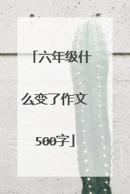 六年级什么变了作文500字