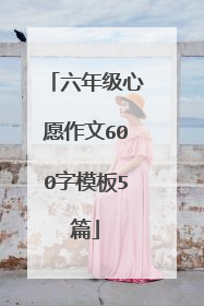 六年级心愿作文600字模板5篇