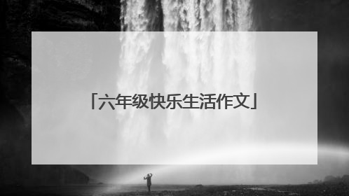 六年级快乐生活作文
