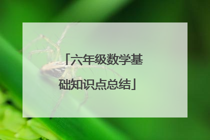 六年级数学基础知识点总结