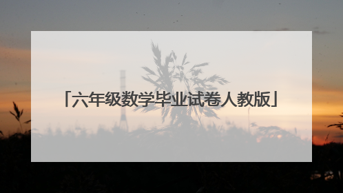 六年级数学毕业试卷人教版