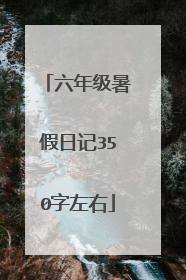 六年级暑假日记350字左右