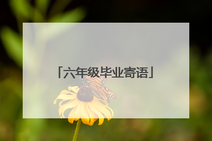 六年级毕业寄语