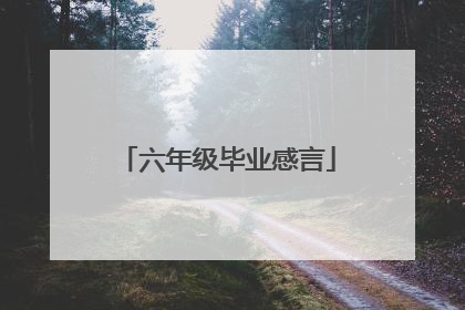 六年级毕业感言