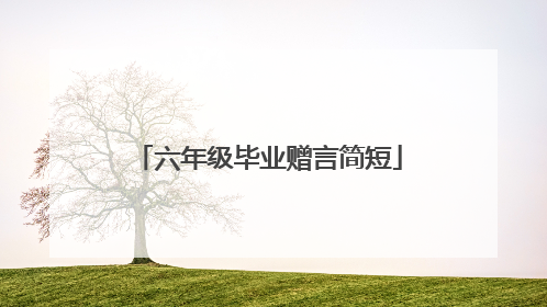 六年级毕业赠言简短