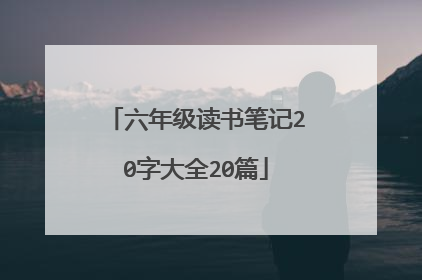 六年级读书笔记20字大全20篇