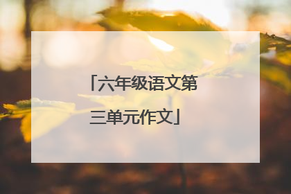 六年级语文第三单元作文