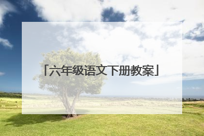六年级语文下册教案