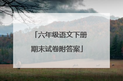 六年级语文下册期末试卷附答案