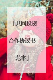 共同投资合作协议书范本