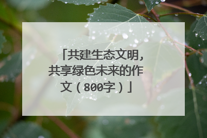 共建生态文明,共享绿色未来的作文(800字)