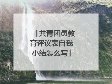 共青团员教育评议表自我小结怎么写