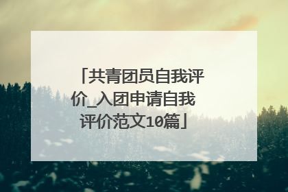共青团员自我评价_入团申请自我评价范文10篇