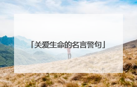 关爱生命的名言警句