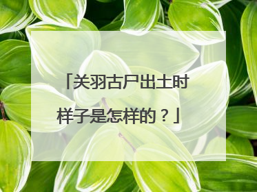 关羽古尸出土时样子是怎样的？