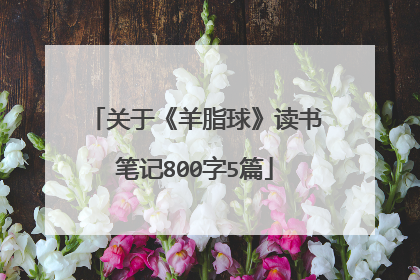 关于《羊脂球》读书笔记800字5篇