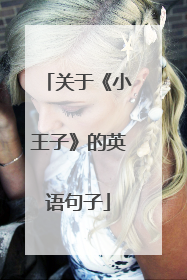 关于《小王子》的英语句子