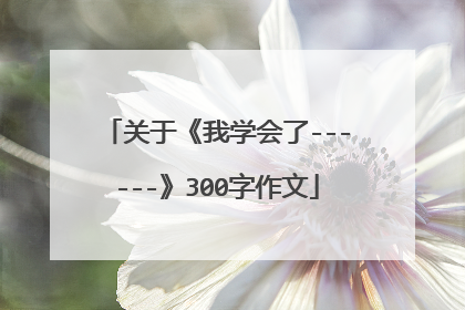 关于《我学会了------》300字作文