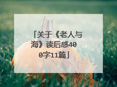 关于《老人与海》读后感400字11篇