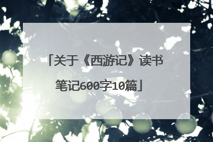 关于《西游记》读书笔记600字10篇