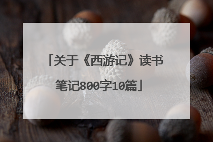 关于《西游记》读书笔记800字10篇