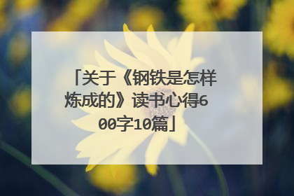 关于《钢铁是怎样炼成的》读书心得600字10篇