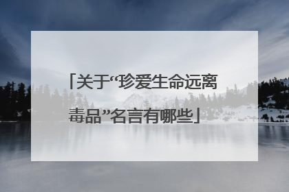 关于“珍爱生命远离毒品”名言有哪些