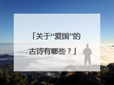 关于“爱国”的古诗有哪些？
