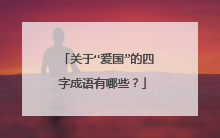 关于“爱国”的四字成语有哪些?