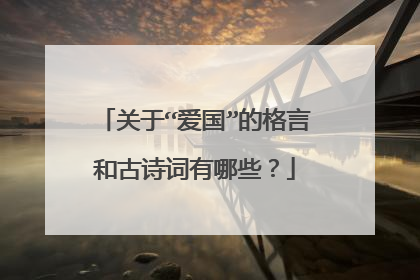 关于“爱国”的格言和古诗词有哪些？