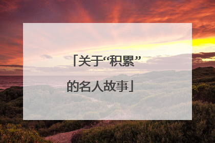 关于“积累”的名人故事