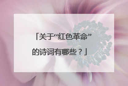 关于“红色革命”的诗词有哪些？