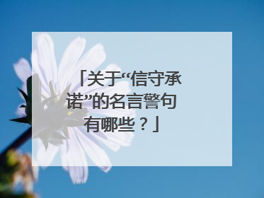 关于“信守承诺”的名言警句有哪些？