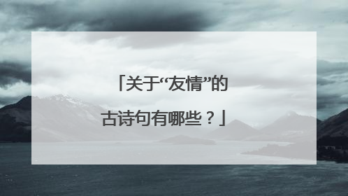 关于“友情”的古诗句有哪些？