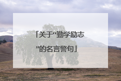 关于“勤学励志”的名言警句